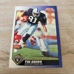 Tim Brown Hall of Fame Oakland Raiders WR 1991 Card